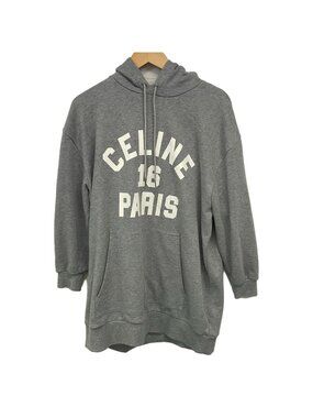 Celine Hoodie Gray White Long Sleeve XS
